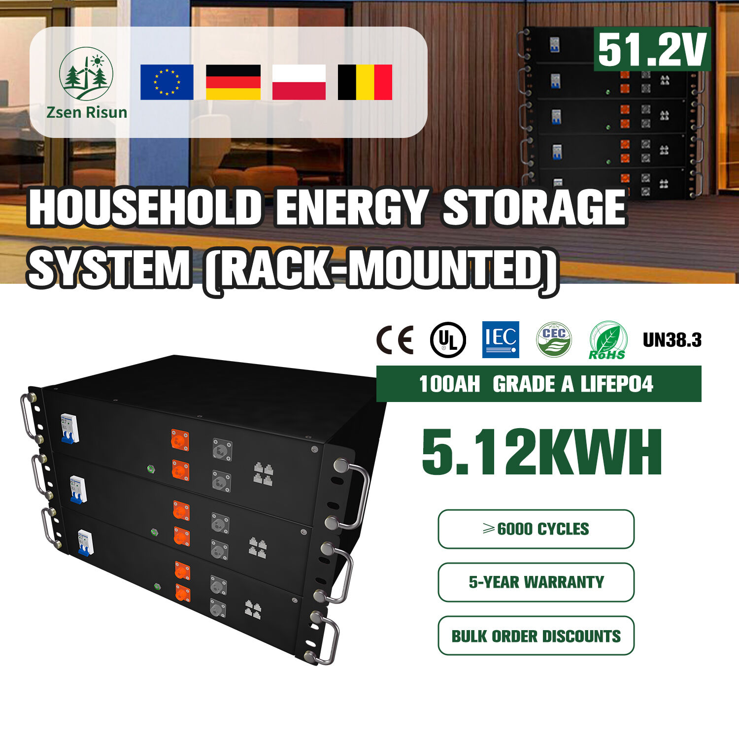 Residential energy storage system (rack-mounted)