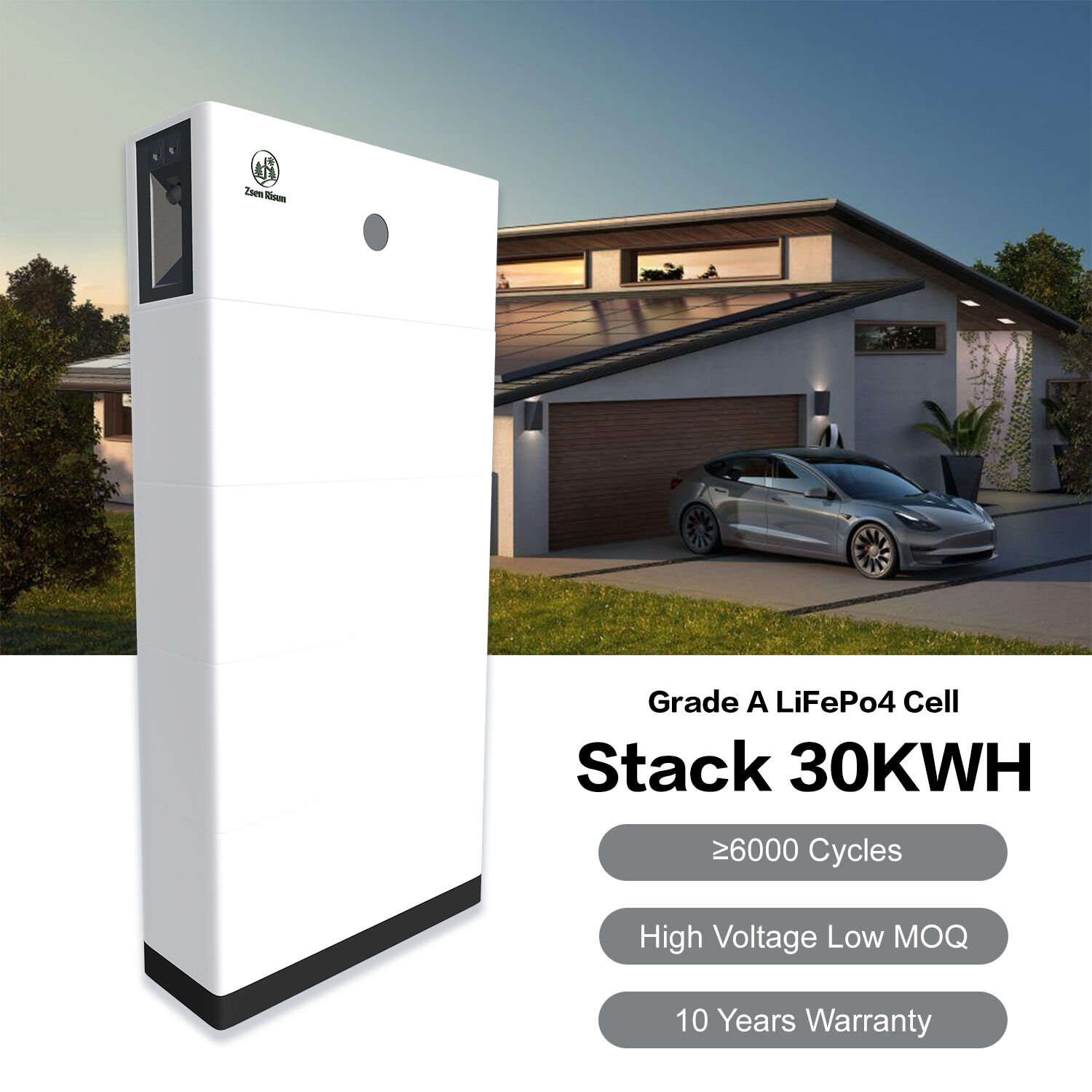 Stacked high-voltage batteries