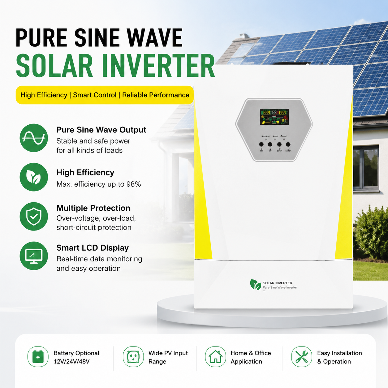 Yksivaiheinen verkkoriippumaton invertteri, 6 kW / 11 kW