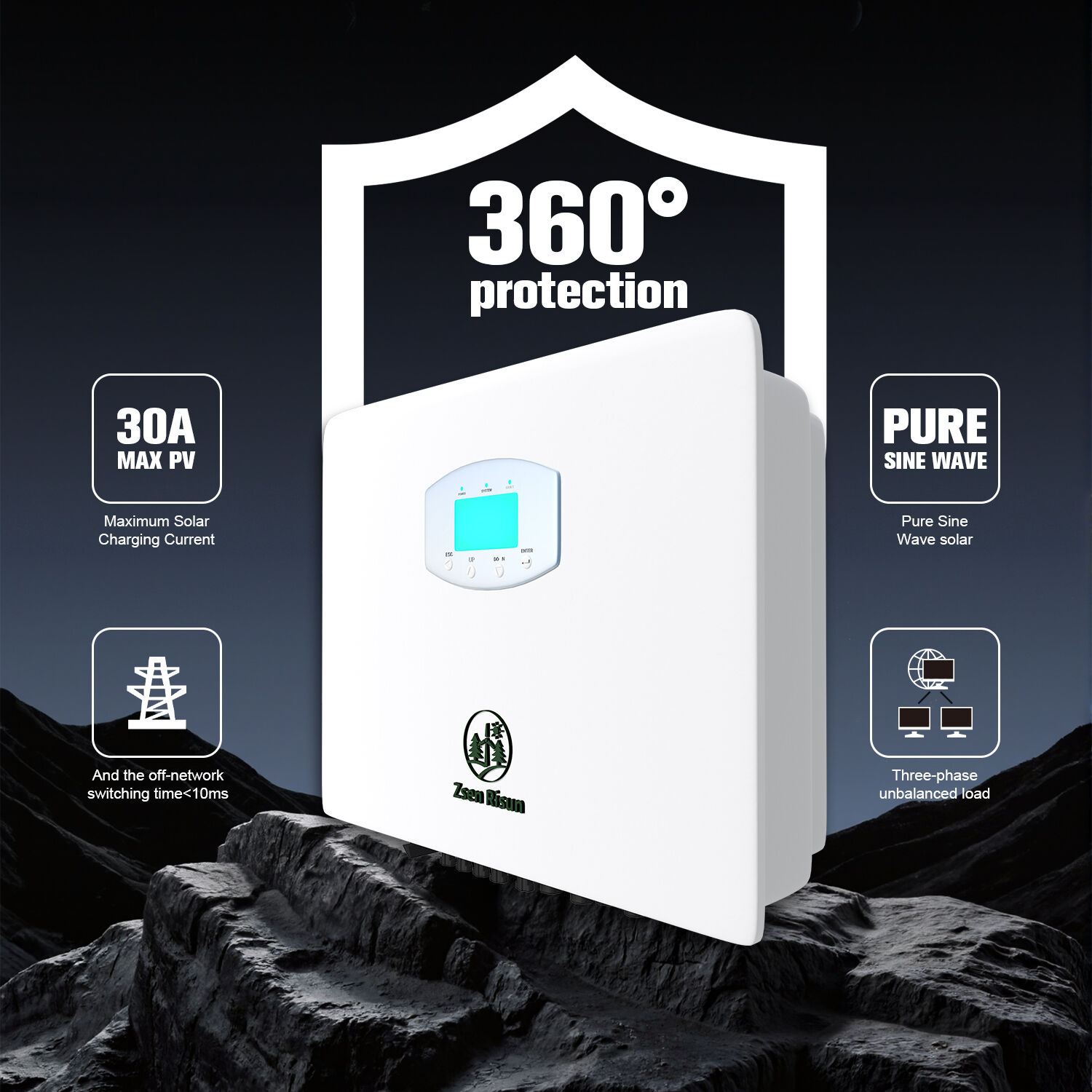 Three-phase hybrid inverter 8-12kW (grid-tied)