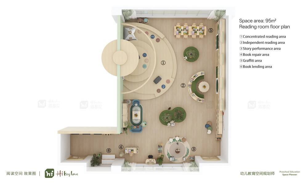 Space Area: 95㎡ Reading Roomfloor Plan
