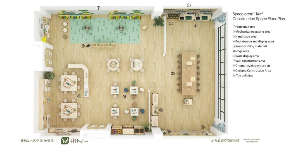 Space Area: 114㎡ Construction Space Floor Plan