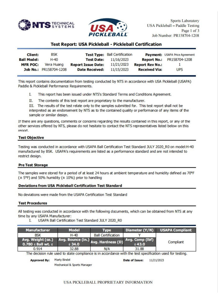 Pickleball certificate