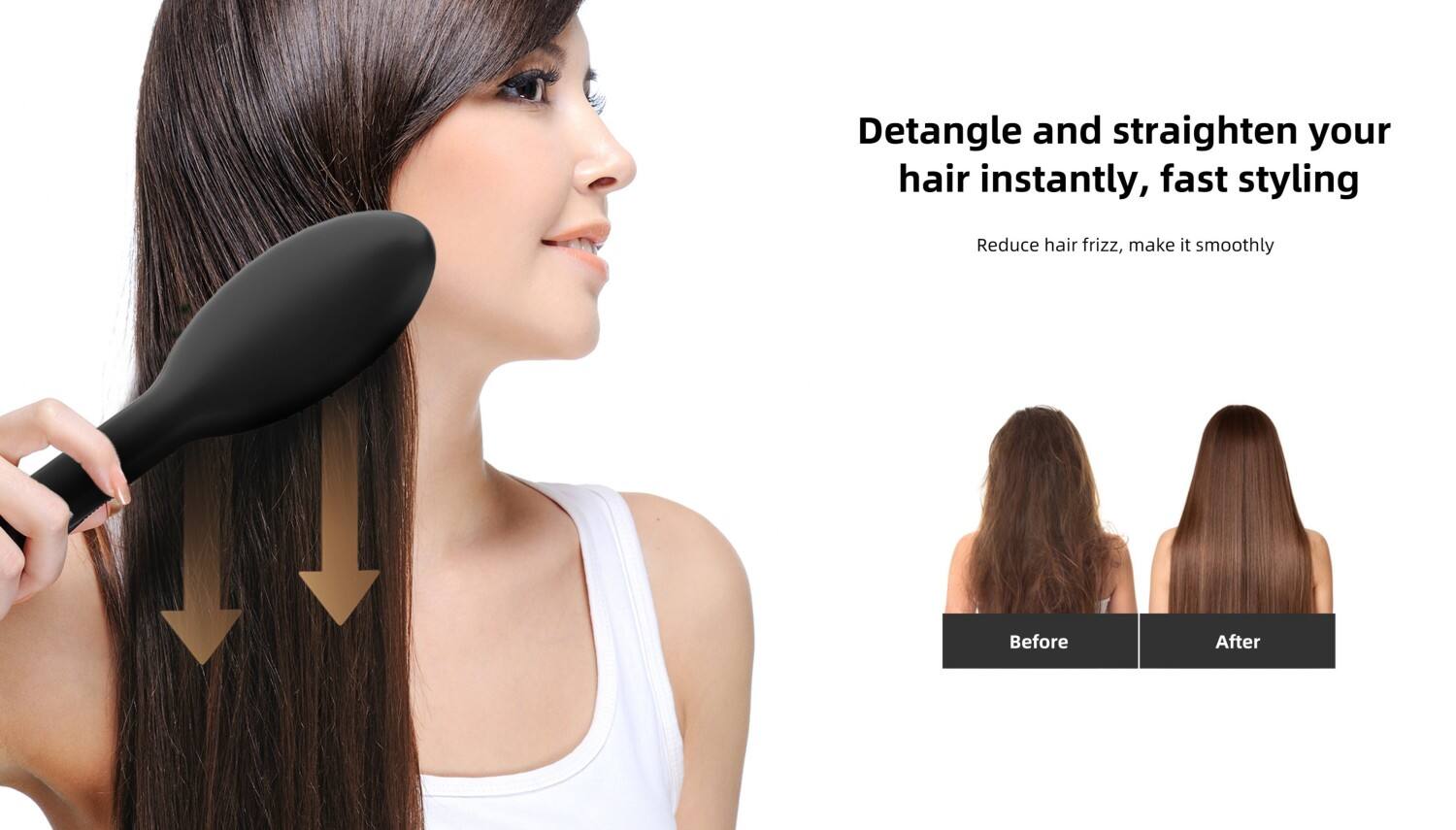 Fast Heating Anti Scald Electric Ceramic Hair Straightener Brush supplier