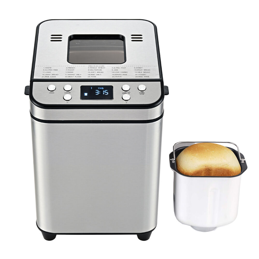 DC Motor Electric 25-in-1 Bread Machine 1LB 1.5LB 2LB Larger Bread Maker Machine with Dual Heaters