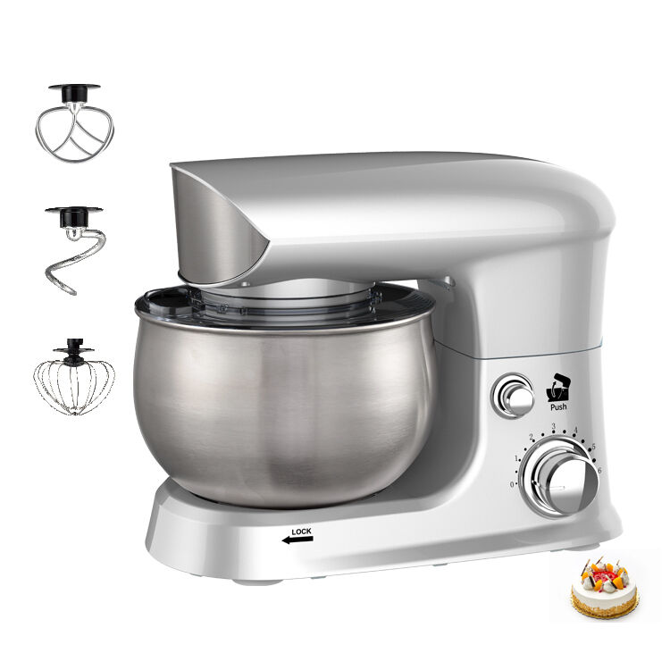 Silvery Color Food Mixer Electric Small Stand Dough Mixer 3L Stainless Steel Bowl 700W Tilt-Head Design for Bakery & Cake Making