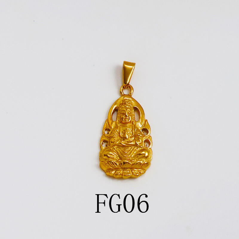 Gold Planted Hollow Goddess of Mercy Guanyin Pendant