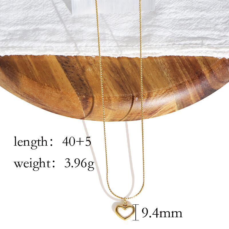 Dainty Mini Heart White Enamel Necklace Stainless Steel Women’s Collar Chain For Dinner