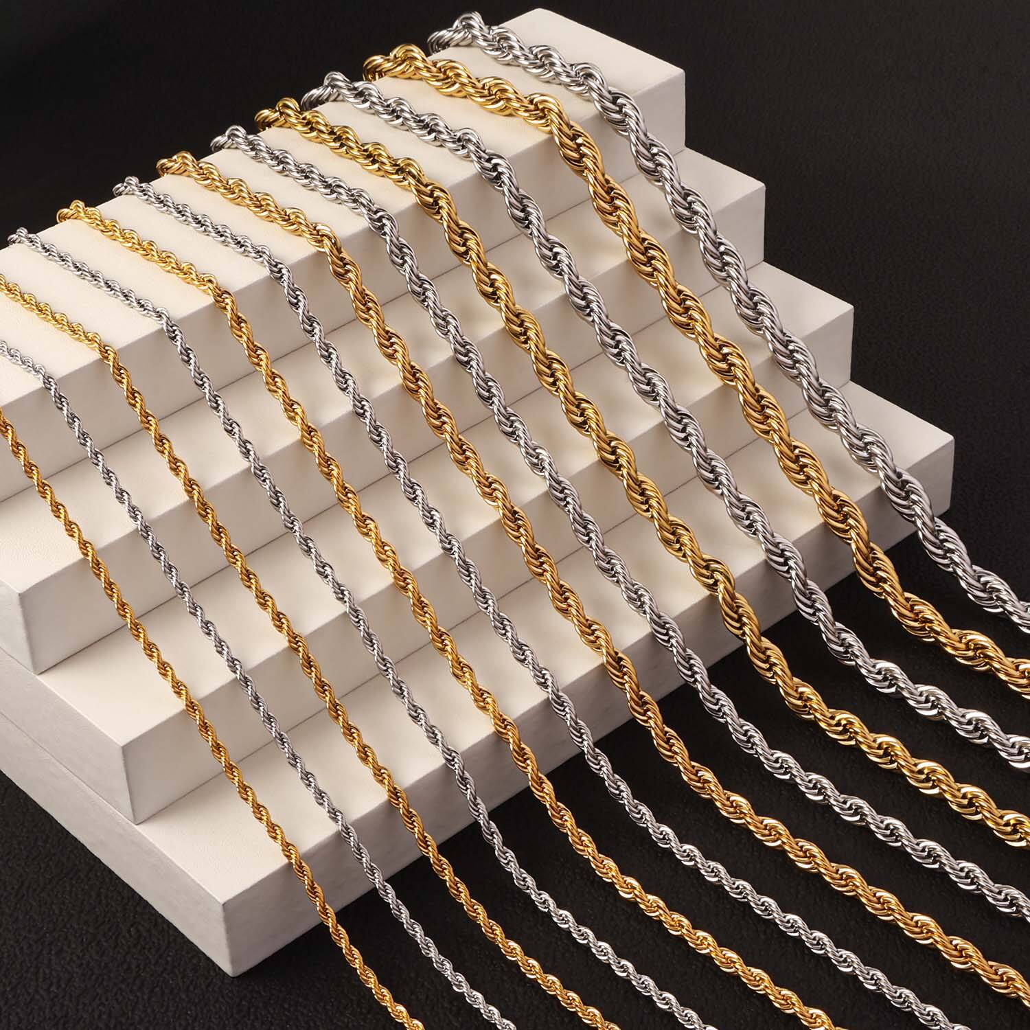 Stainless Steel 2mm-6mm Classic Rope Chain 