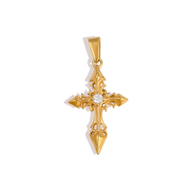 Gothic Jewelry Factory Cross Pendant With Diamond