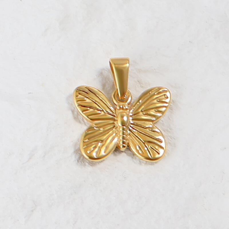 Fadeless Stainless Steel Gold Color Butterfly Pendant Wholesale