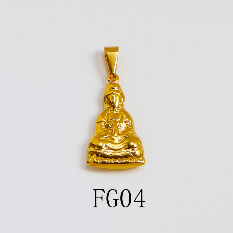 Stainless Steel Jewlery Amulet Gold Planted Bodhisattva Pendant