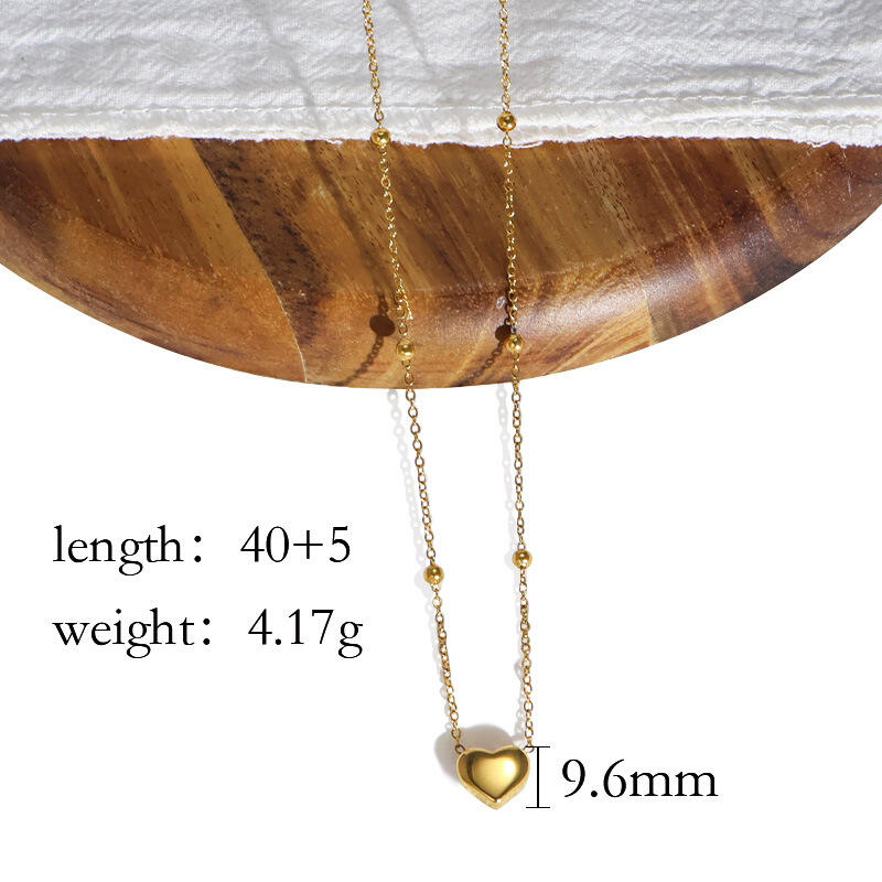 Factory Price Classic Gold Planted Love Heart Shaped Couple’s Necklace 