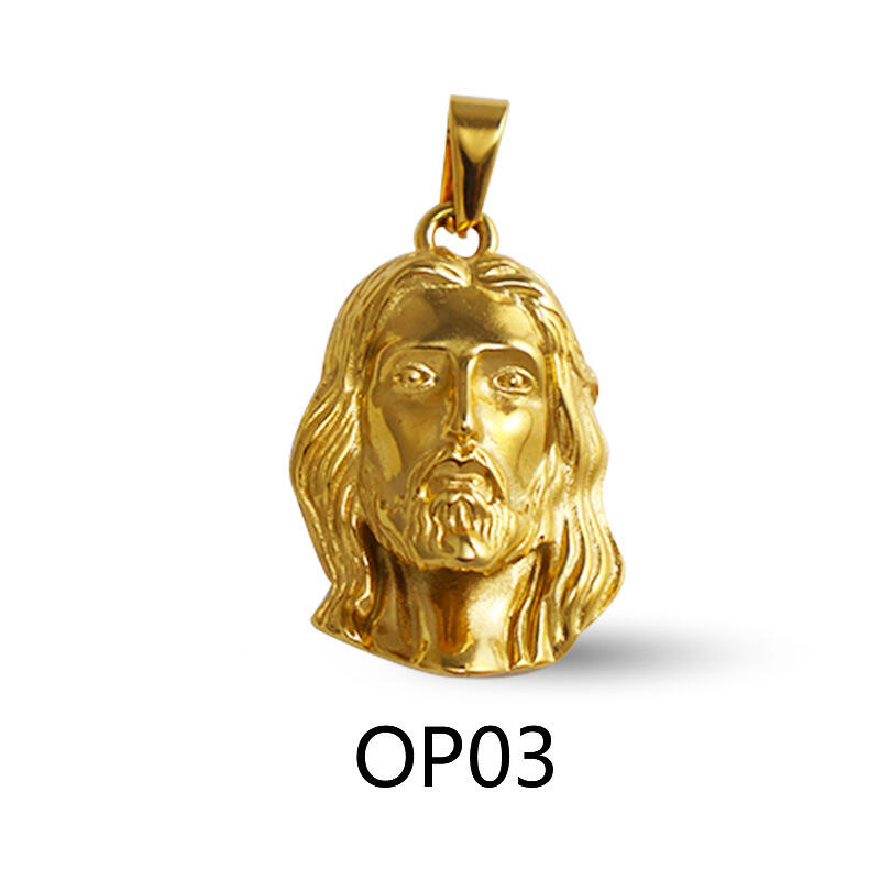 Stainless Steel Necklace Diy Accessories Wholesale Engravable Jesus Head Pendant