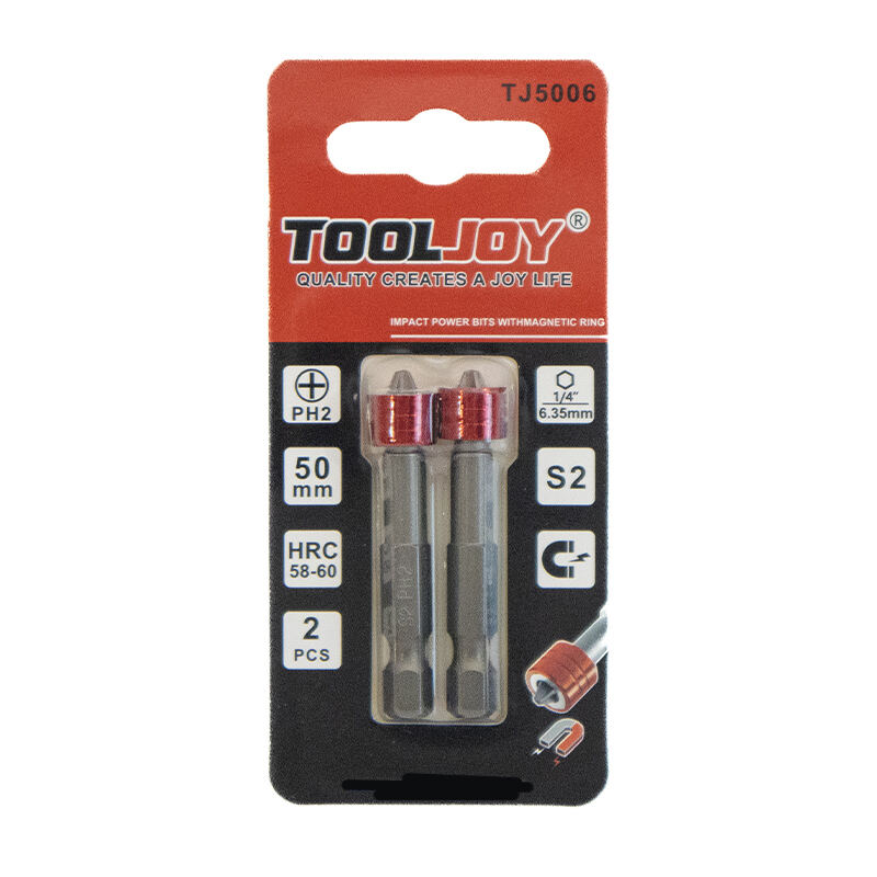 Tooljoy, udarni vodniki za izvijače PH2 z magnetnim obročem – 50 mm, jeklo S2, šestkotno vrat 1/4