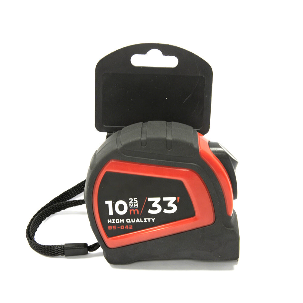 TOOLJOY 10 m × 25 mm taśma pomiarowa z funkcją samozablokowania i wstrząsoodporną obudową z tworzywa ABS+TPE oraz sprężyną ze stali manganowej o twardości 65#, profesjonalne narzędzie pomiarowe o podwyższonej wytrzymałości do zastosowań budowlanych i przemysłowych