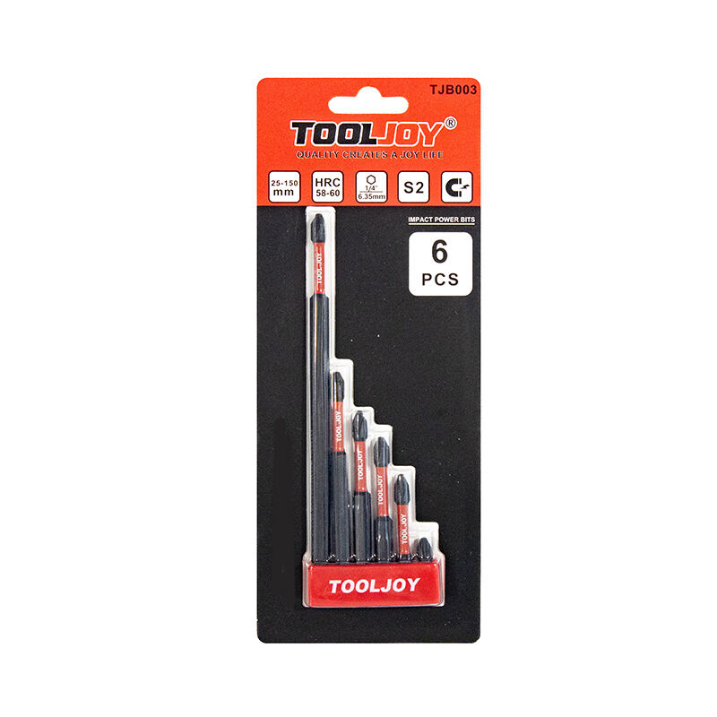Tooljoy komplet iz 6 kosov magnetnih udarnih vrtalnikov za električno napajanje, Phillipsovi vrtalniki za izvijače iz jekla S2, dolžine 25–150 mm, za vrtalnike z udarnim delovanjem in električne izvijače