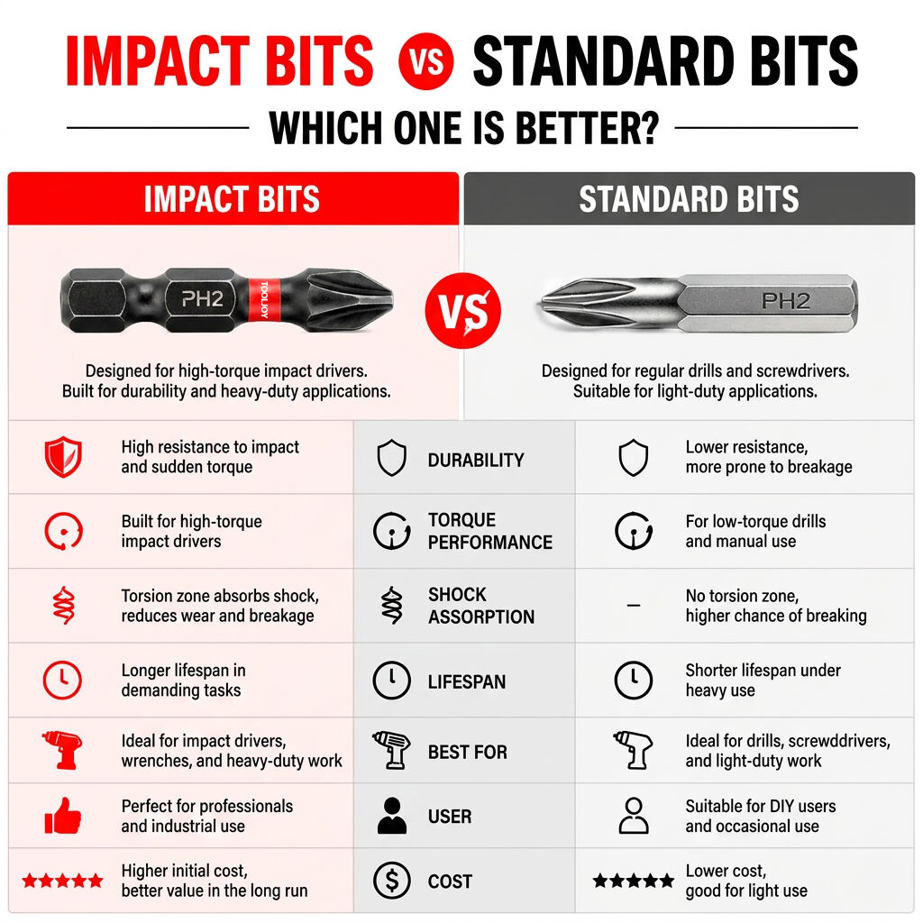 Impact Bits vs Standard Bits: Key Differences for Professional & Industrial Use
