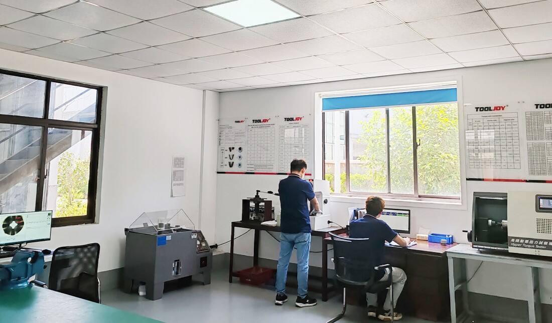 TOOLJOY quality control area for power tool accessories ensuring consistent manufacturing standards