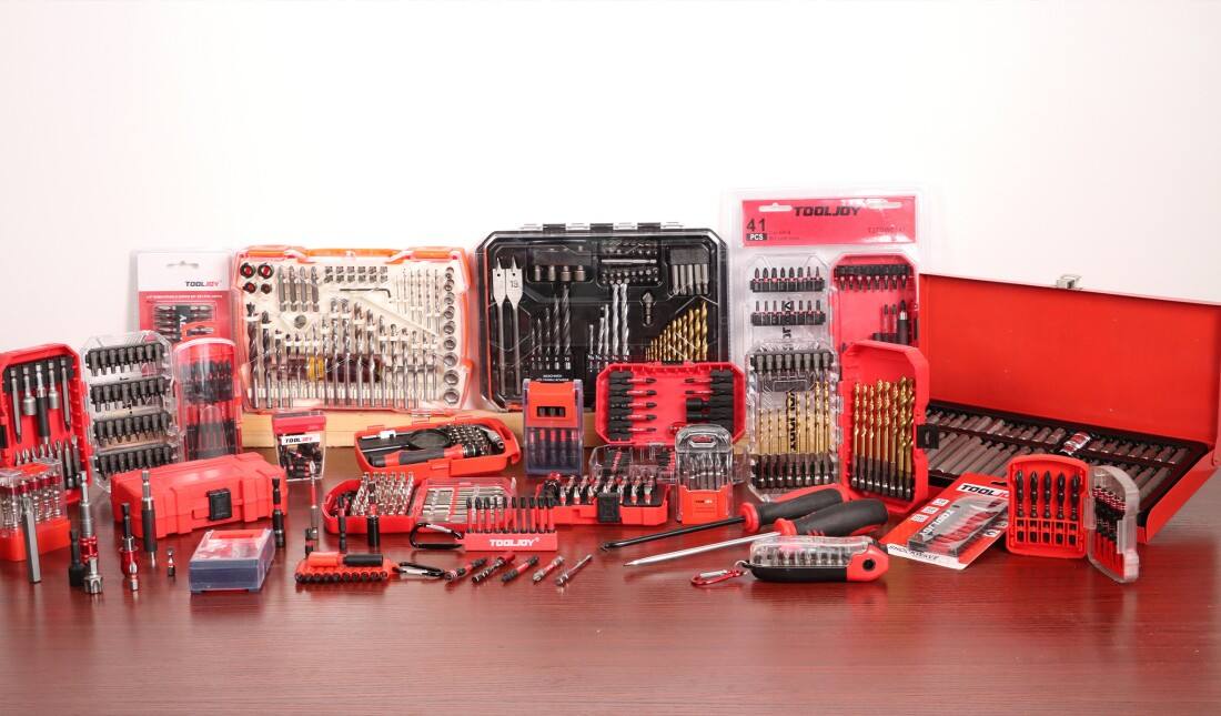 Quality-controlled power tool accessories including bits, drill bits, extension rods, and socket adapters