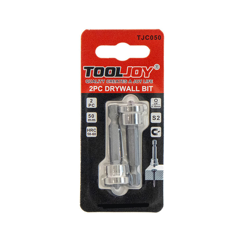 Tooljoy, 2 kos. suhozidni vrtalni vodniki za izvijače, premer 50 mm, z omejevalnikom globine in šestkotnim vratom 1/4
