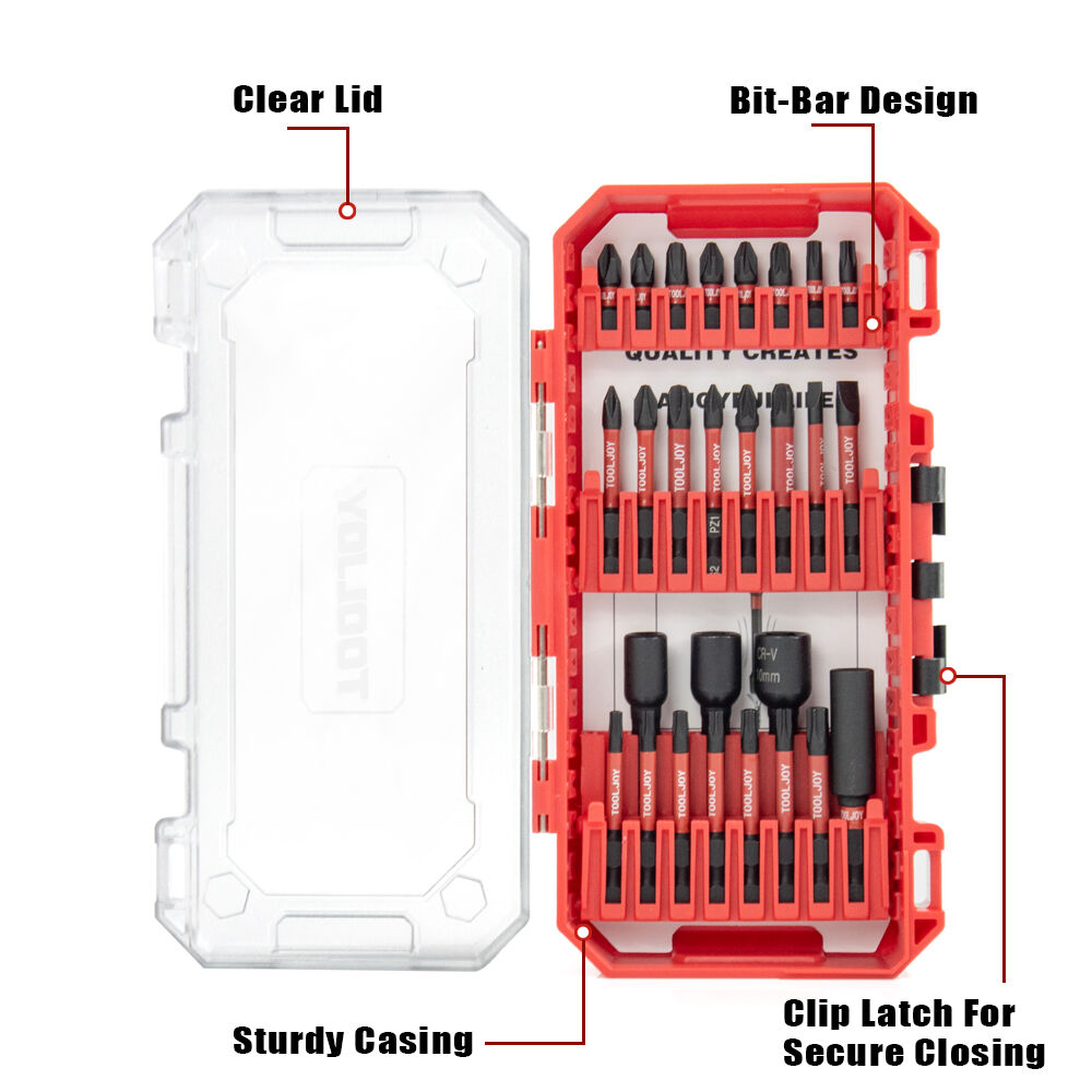 Tooljoy 27pcs Magnetic Impact Screwdriver Bit Set for Drill Driver Power Tools