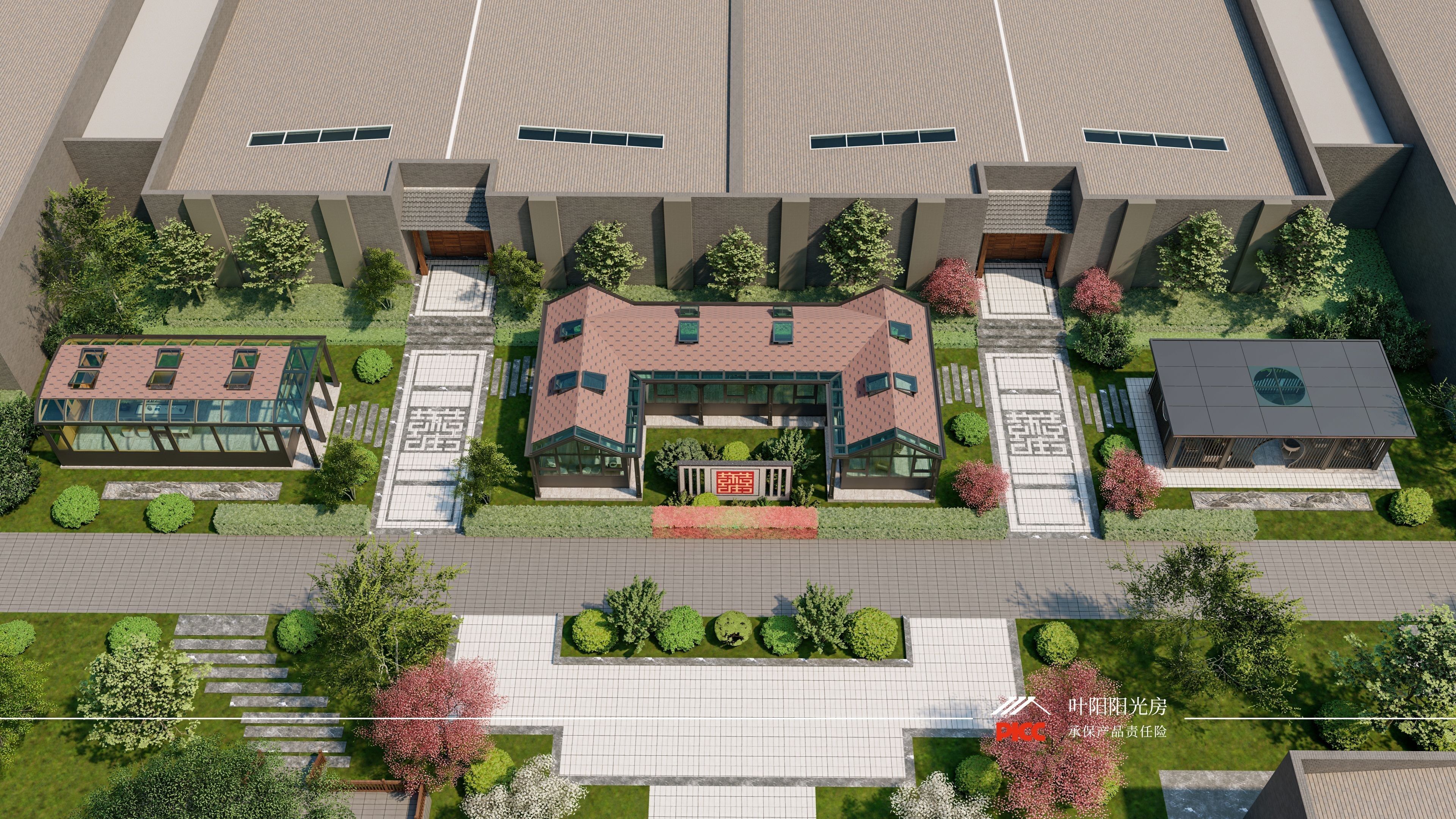 Courtyard Connecting Pavilion: Ω-Shaped Door Opening Interpreting the Design Philosophy of 