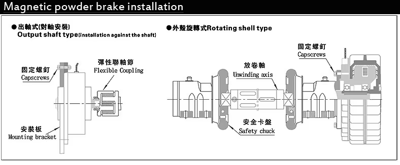Tianji Magnetic Powder Clutch Brake Double Shaft Precision Torque Control OEM manufacture