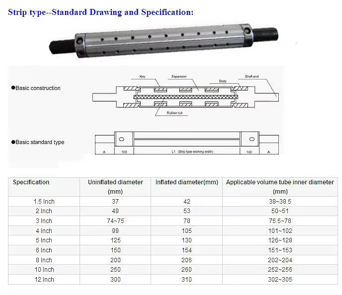 air expanding shaft pneumatic 3 inch aluminum alloy inflatable rewinding hot selling-0