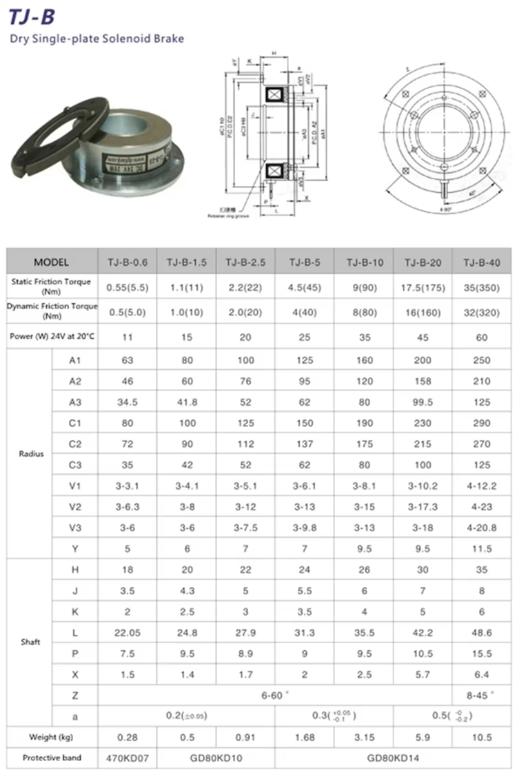 tj b high performance electromagnet clutch industrial brake 12v gear motor use-0