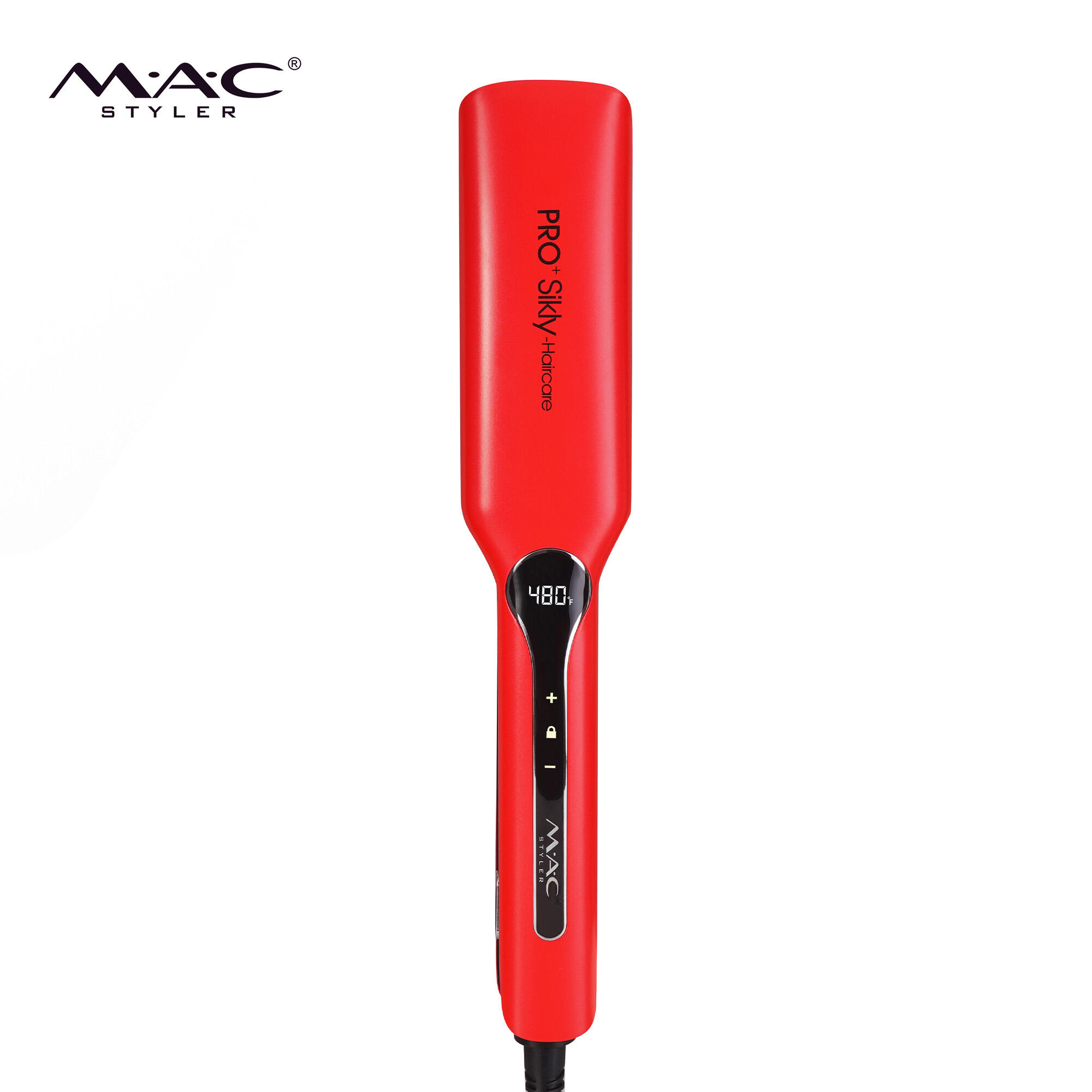 MAC High Temperature Salon Beauty Flat Iron Custom LCD Digital Red Professional Infrared Hair Straightener