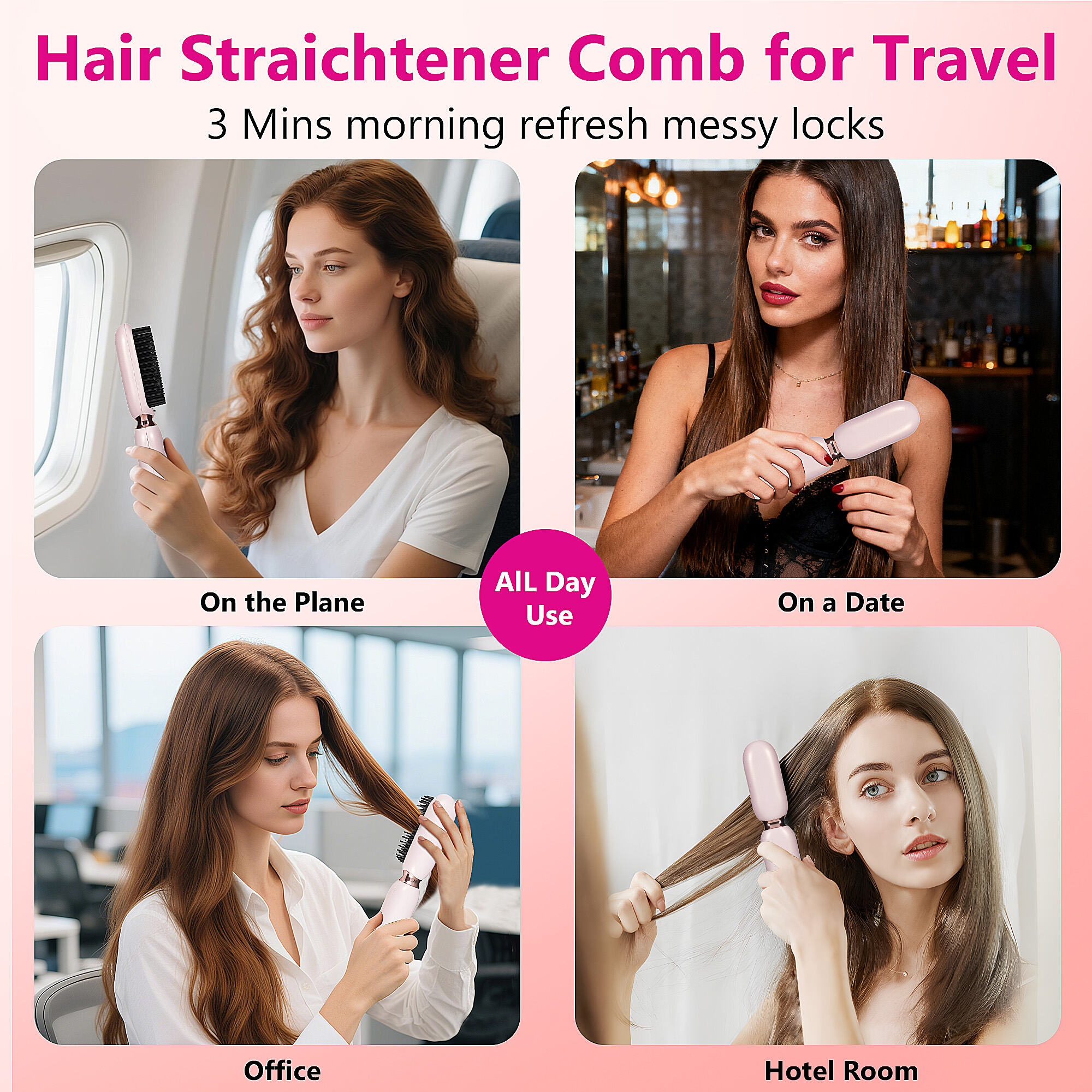 Portable Wireless Ionic Hair Straightener