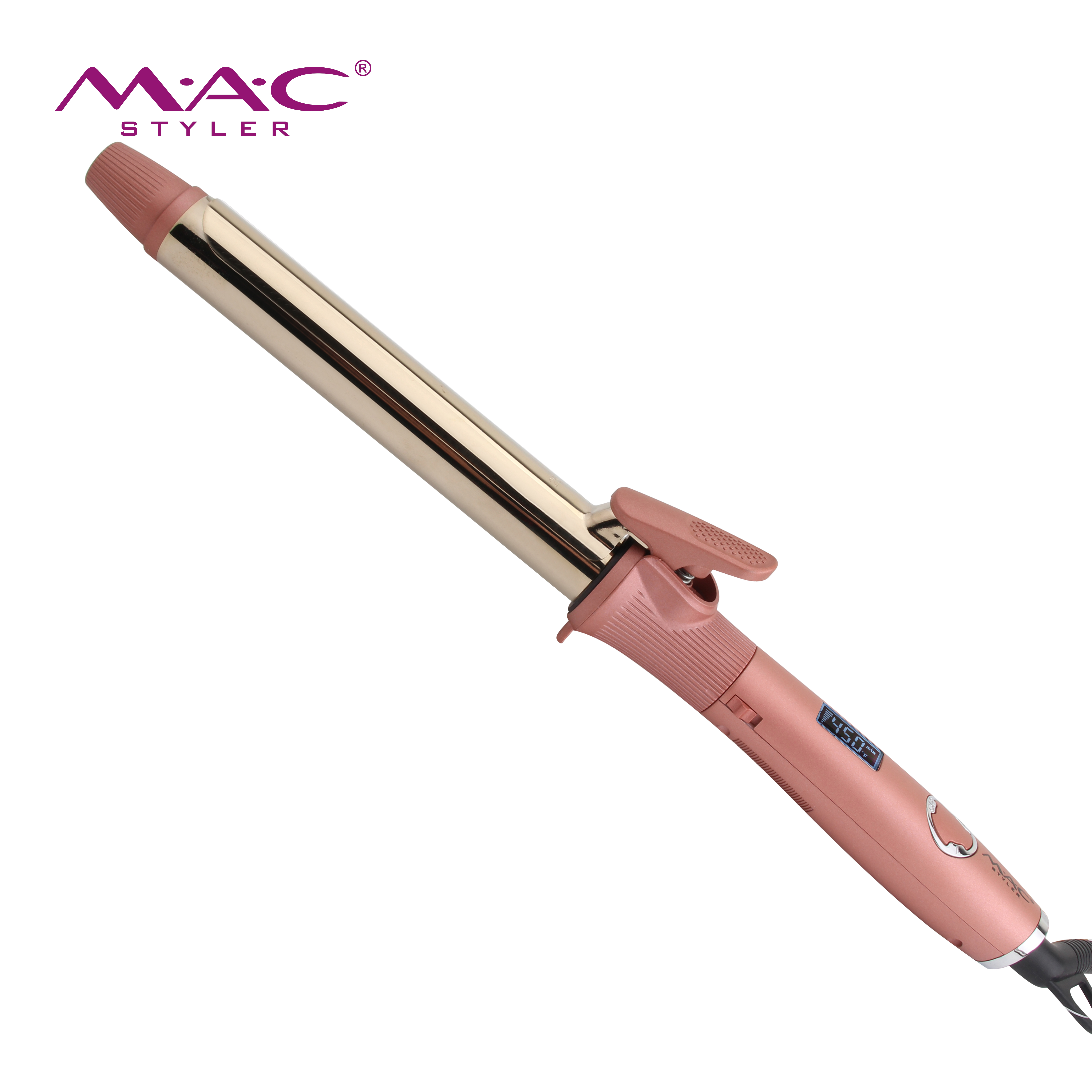 MAC The Most Popular Curling Iron Pink 360 Degree Rotating Hair Styling Tools Ionic LCD Ceramic Hair Curler
