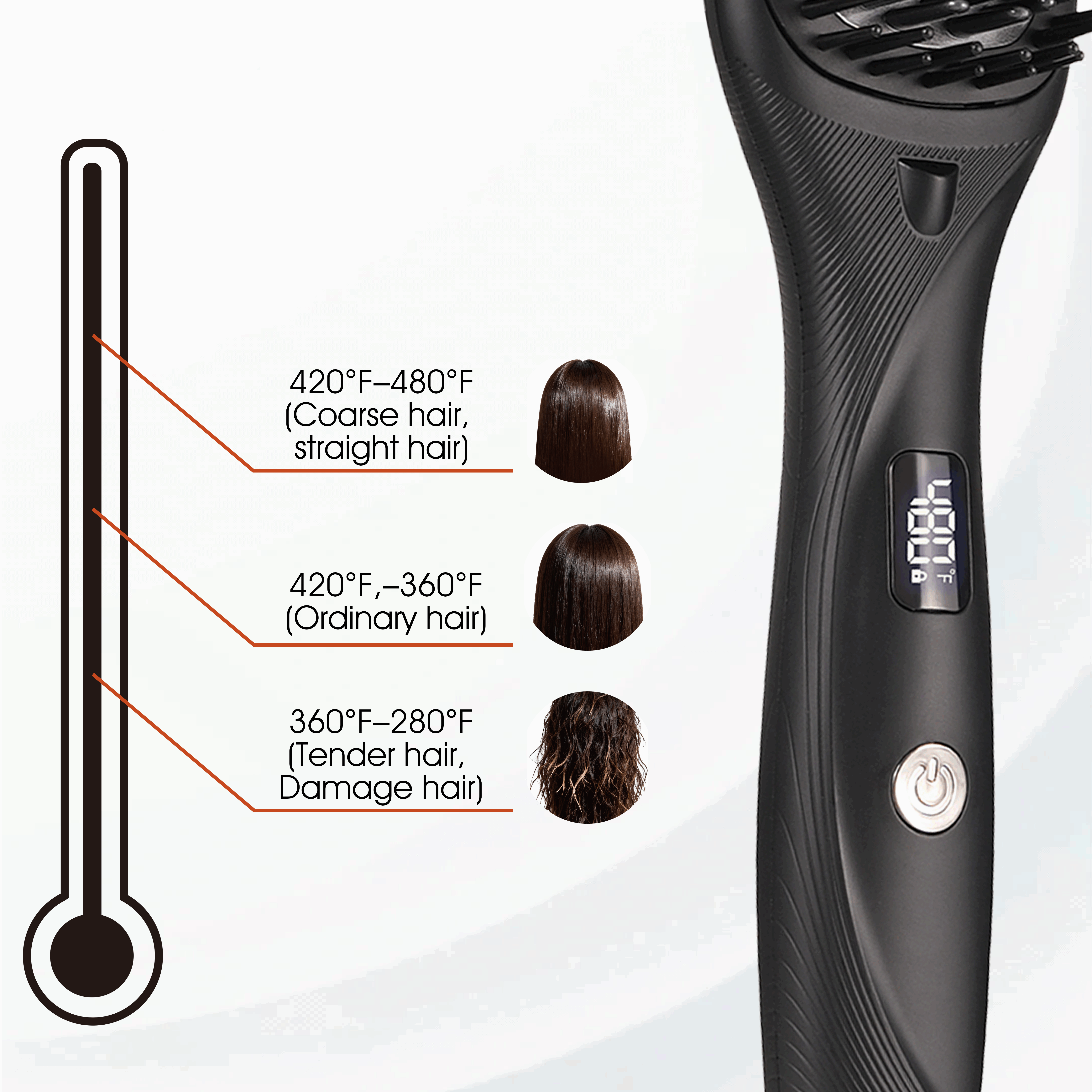 High Temperature Hair Straightening Brush