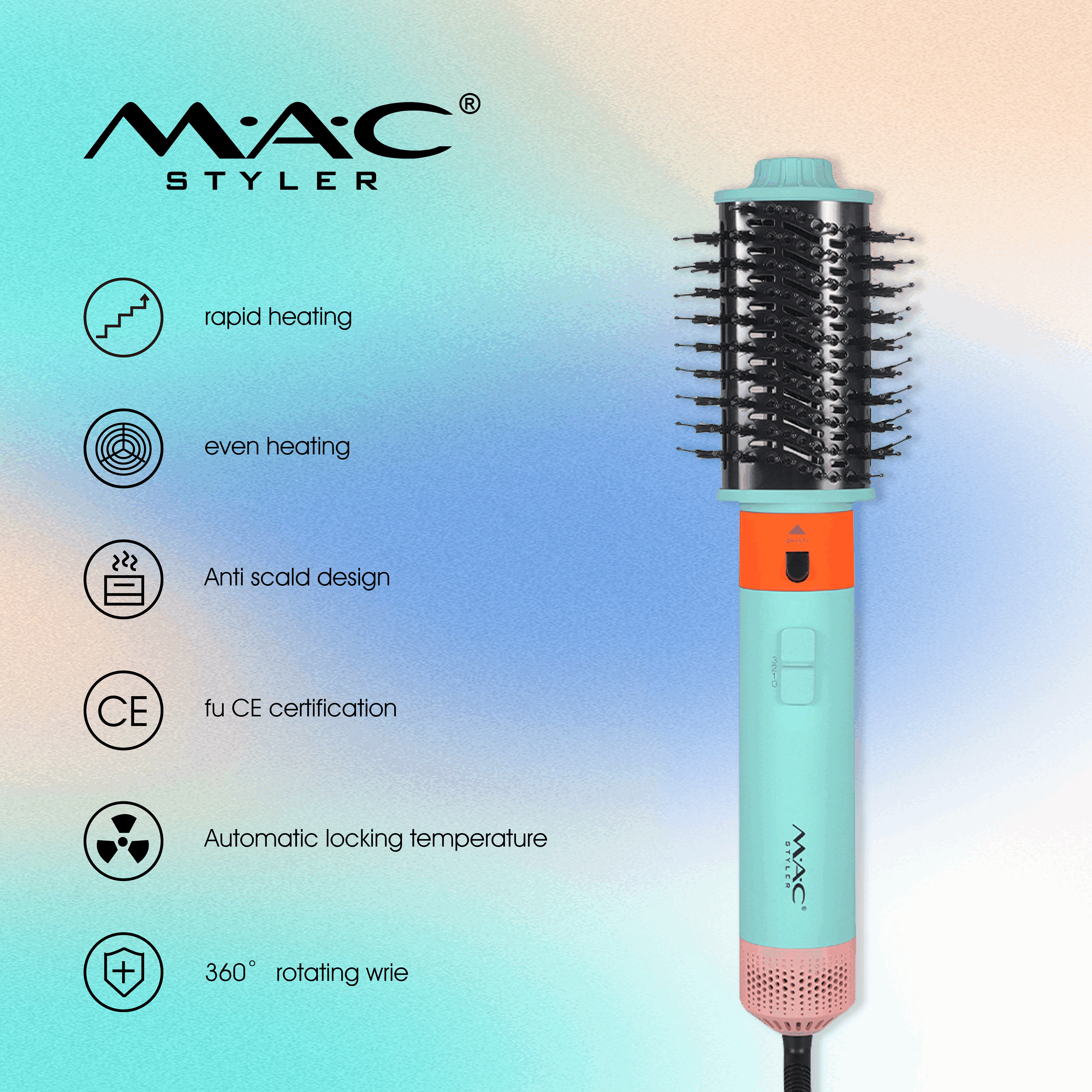 6 in 1Nagative Ions Hair Straightener Comb Brush 