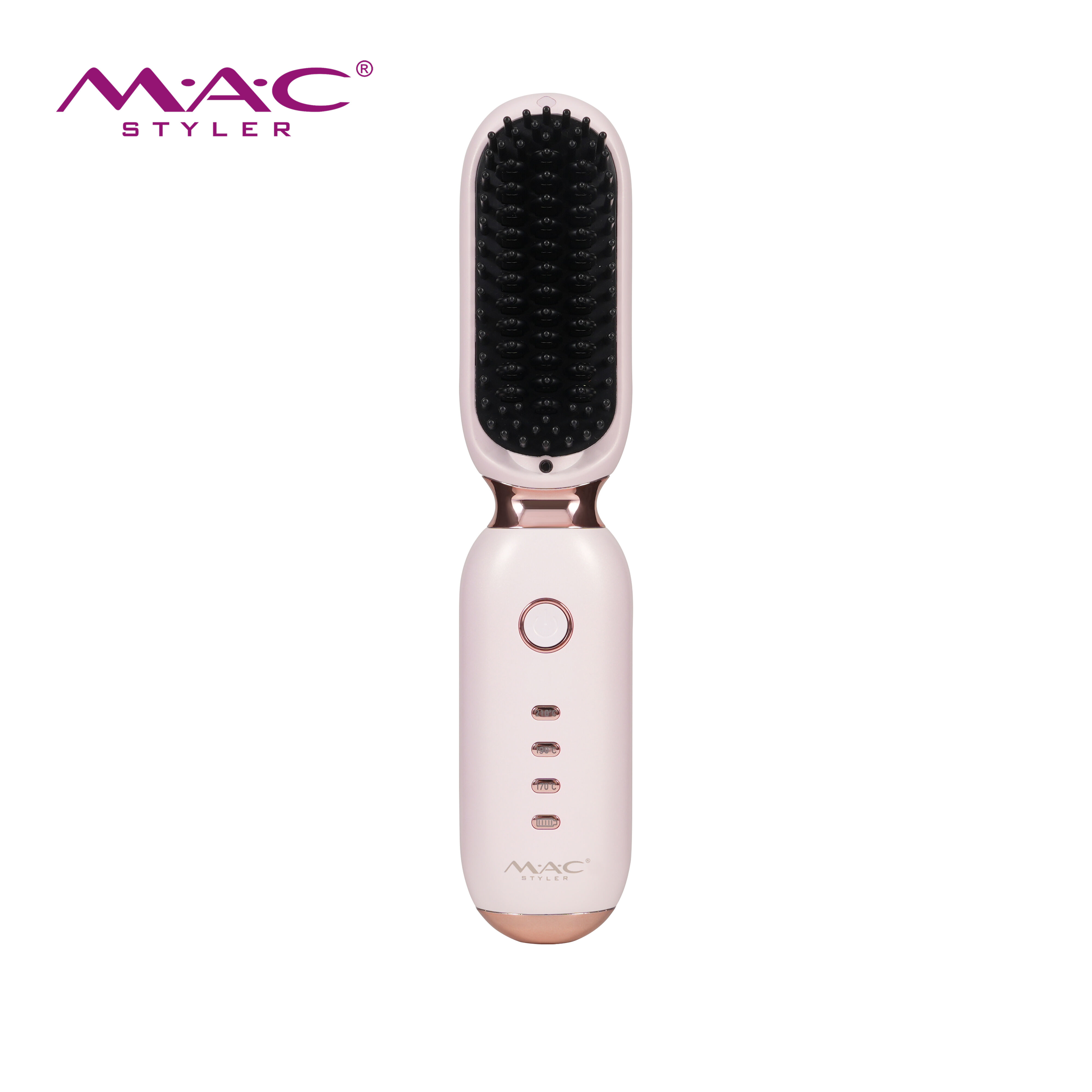 MAC Portable Wireless Ionic Hair Straightener Brush Electrical Rechargeable Cordless Hair Comb LED Display USB Power for Travel
