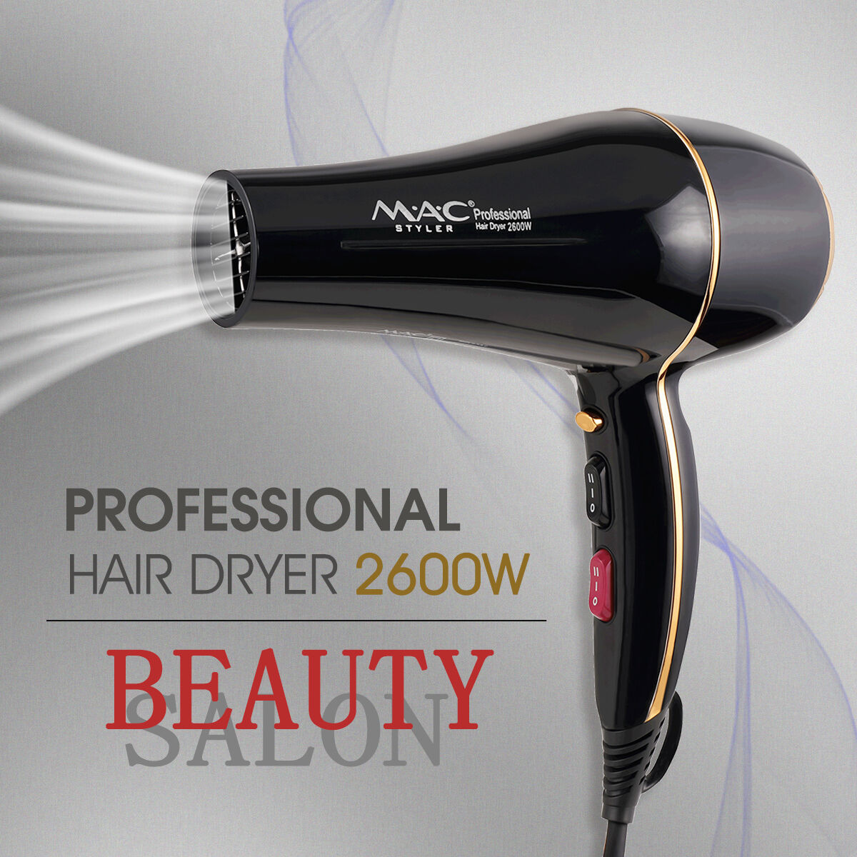 Foldable Household Salon Black Revair Blow Hair Dryer Set