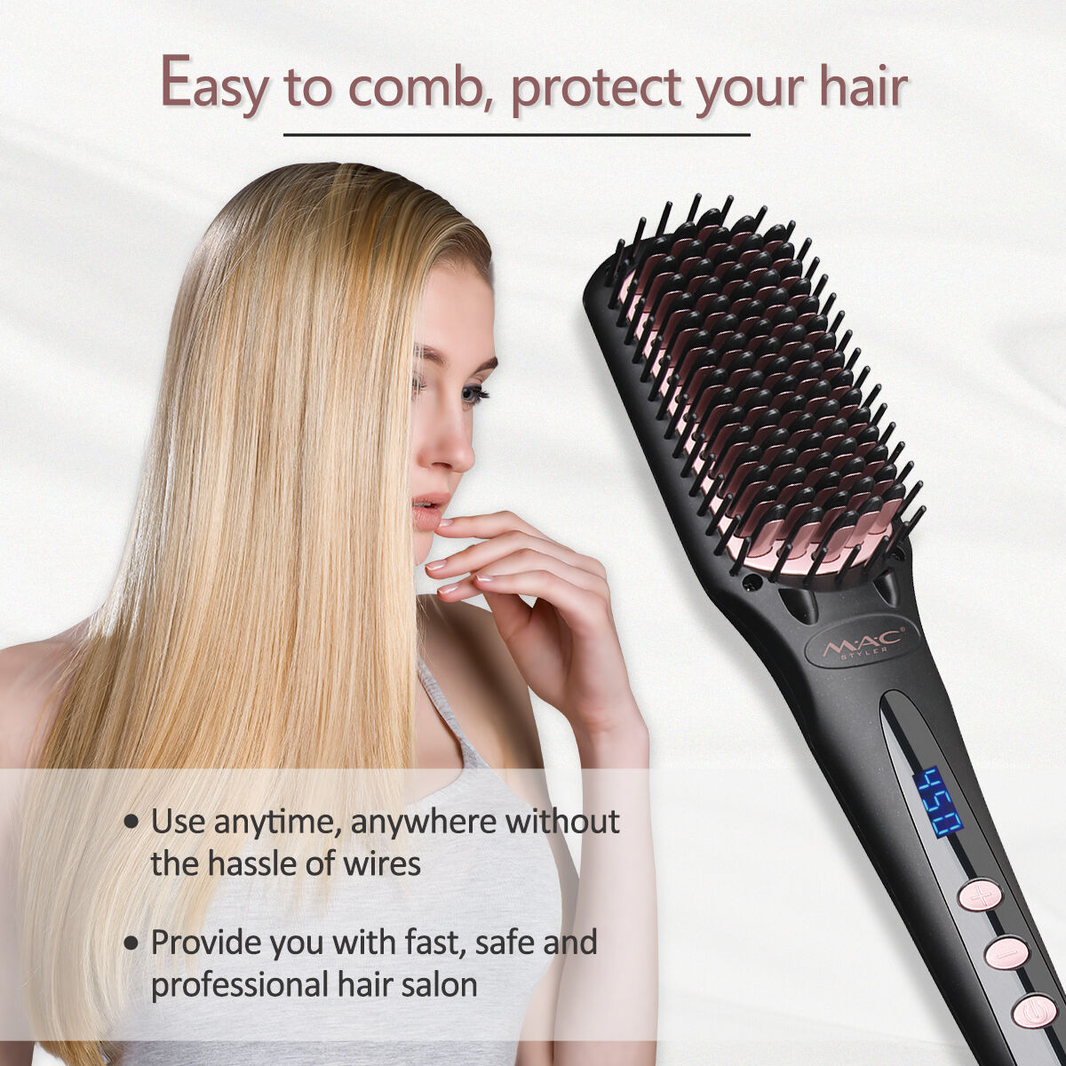 High Temperature Hair Straightening Brush