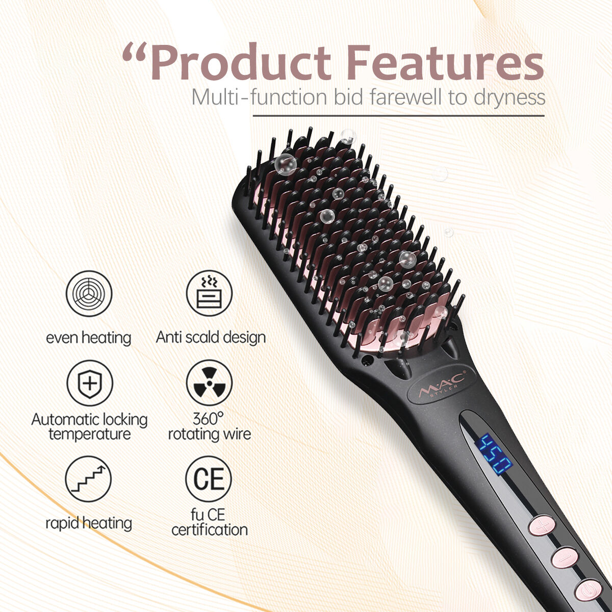 High Temperature Hair Straightening Brush
