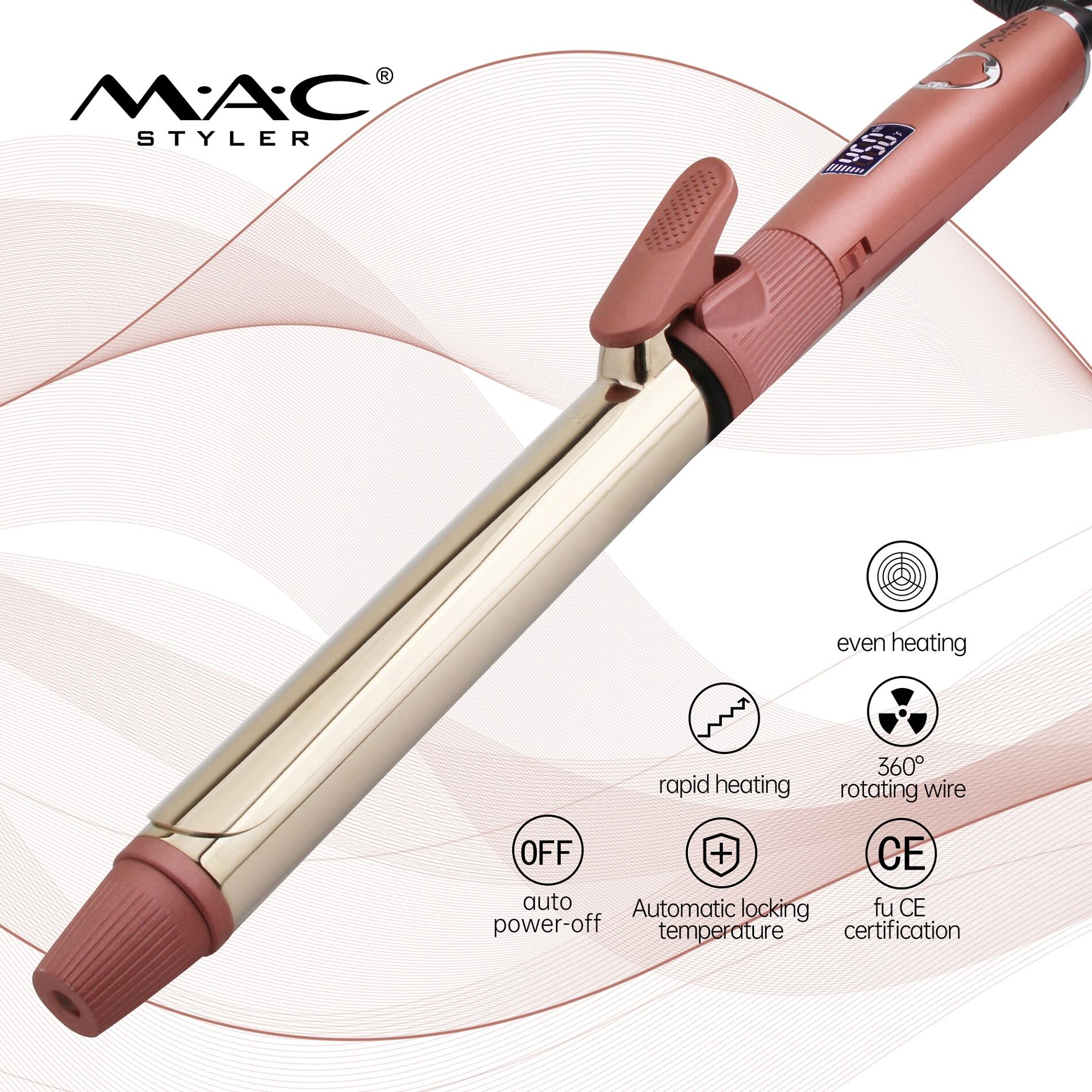 Styling Tools Ionic LCD Ceramic Hair Curler