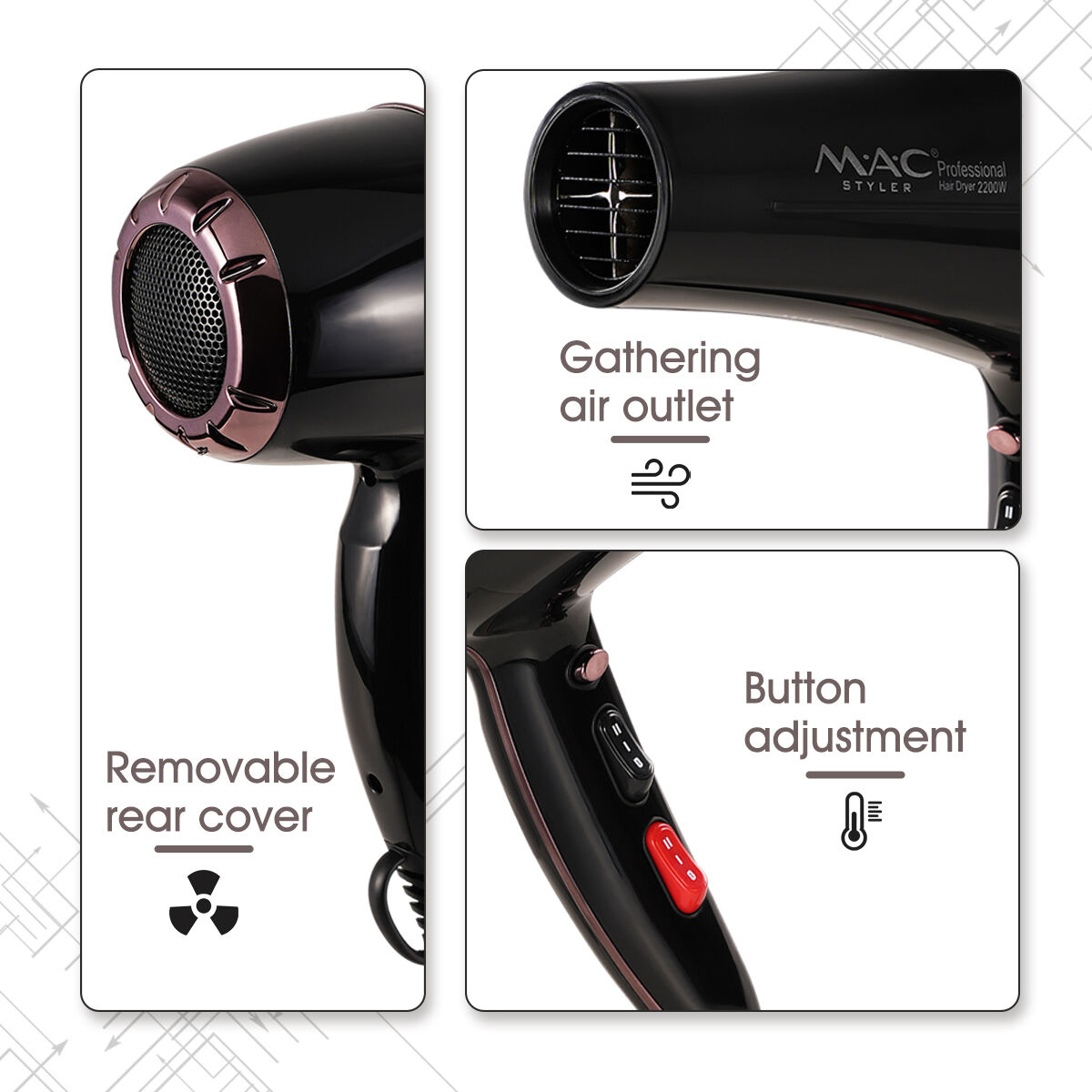 Profissional Powerful Quick-Drying Portable With Diffuser Hair Dryer