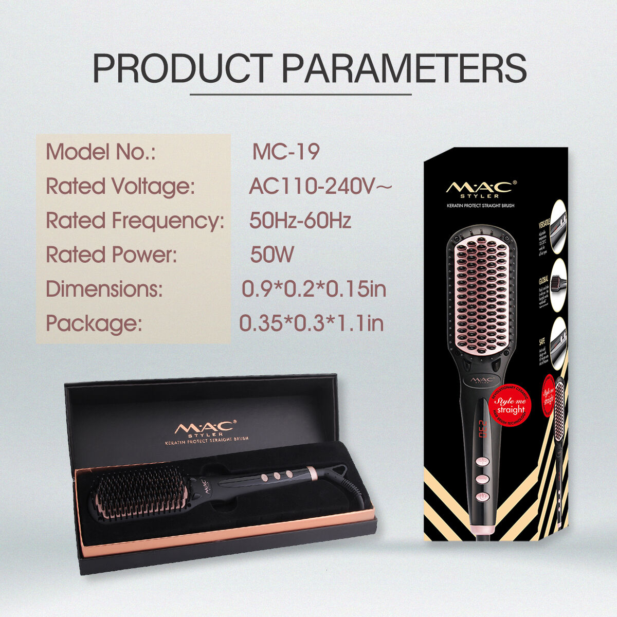 High Temperature Hair Straightening Brush