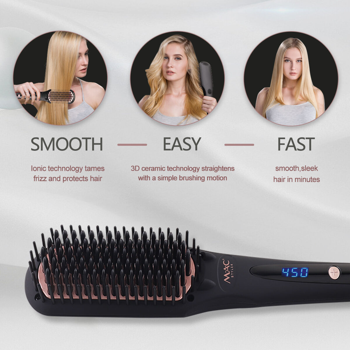 High Temperature Hair Straightening Brush