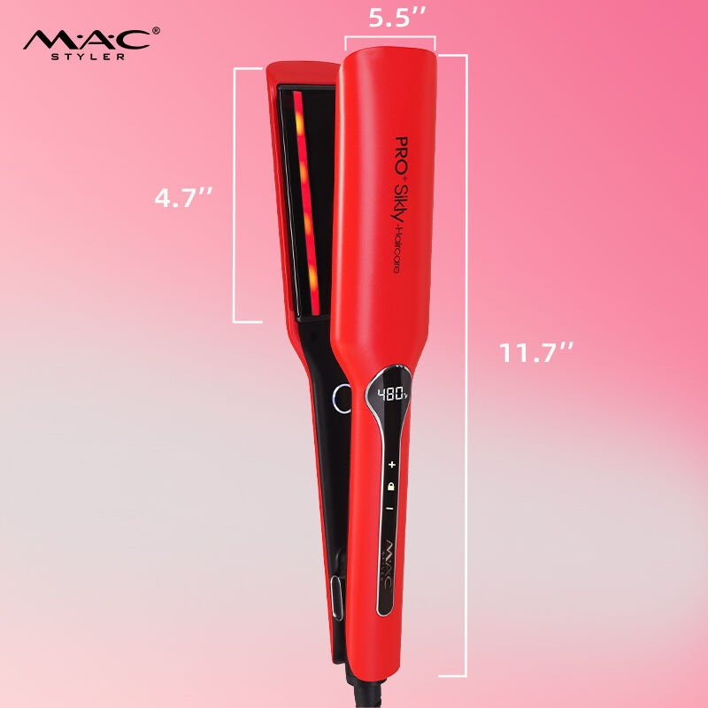 LCD Digital Red Professional Infrared Hair Straightener