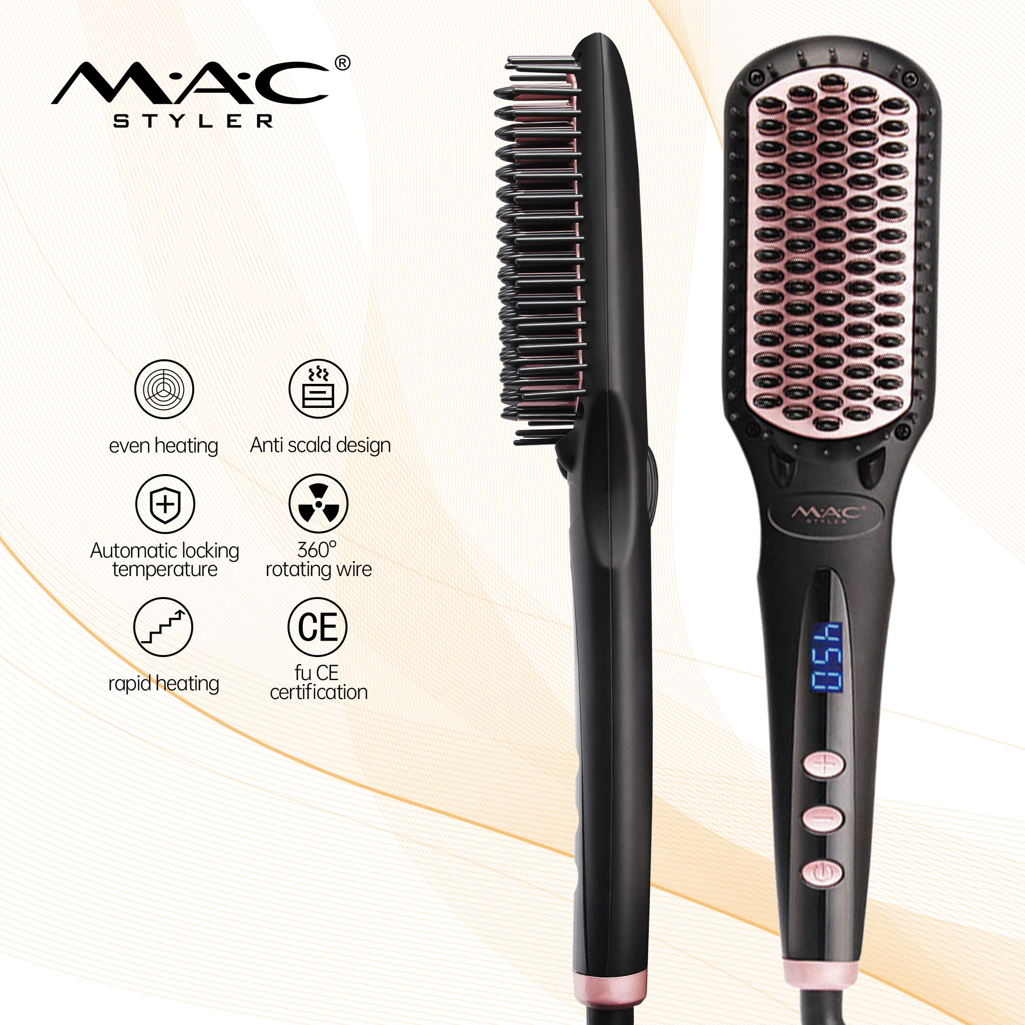 High Temperature Hair Straightening Brush