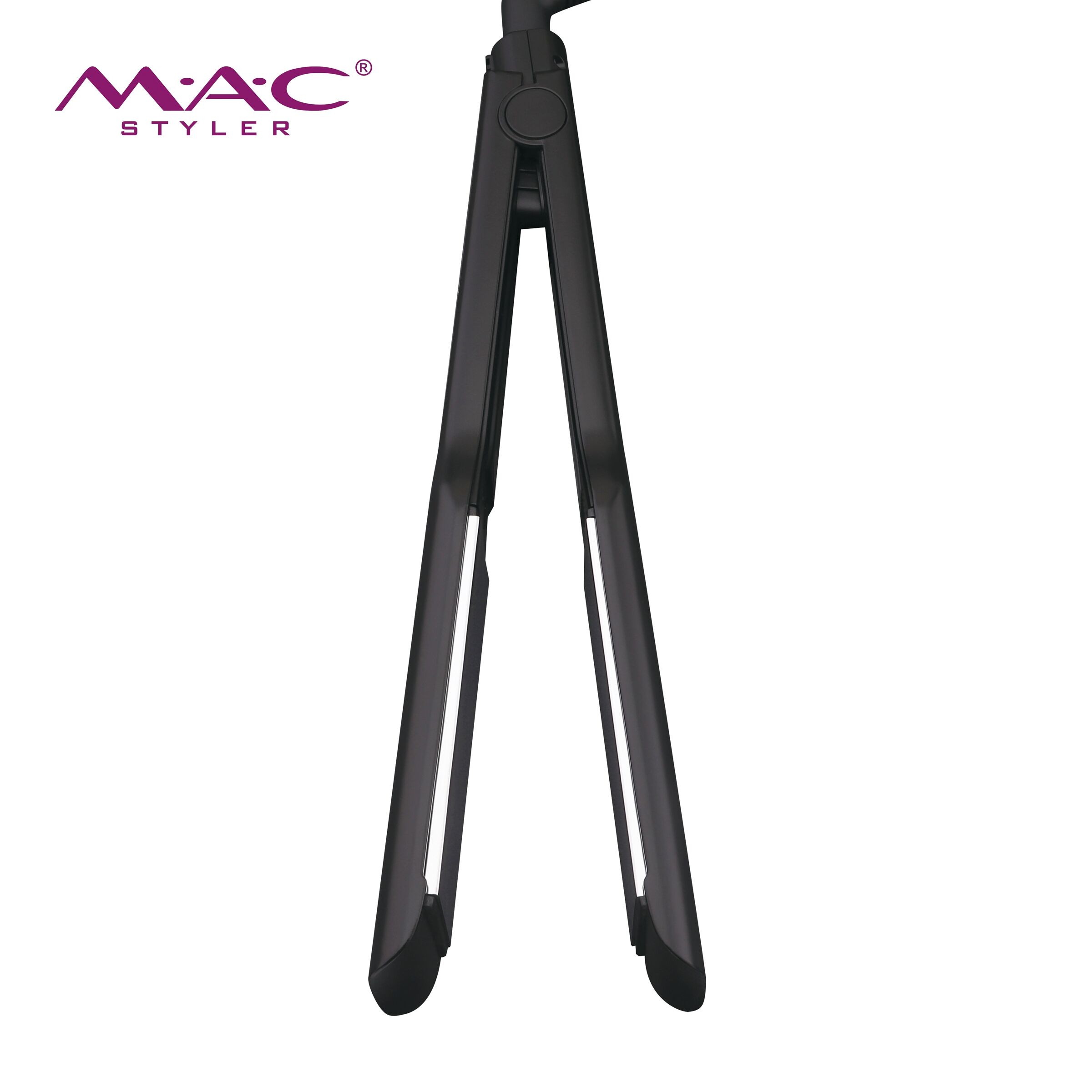 MAC Wholesale Leather Box Private Label Red Hair Straightener Touch Screen 360 Degree Swivel Power Cord Hair Flat Iron