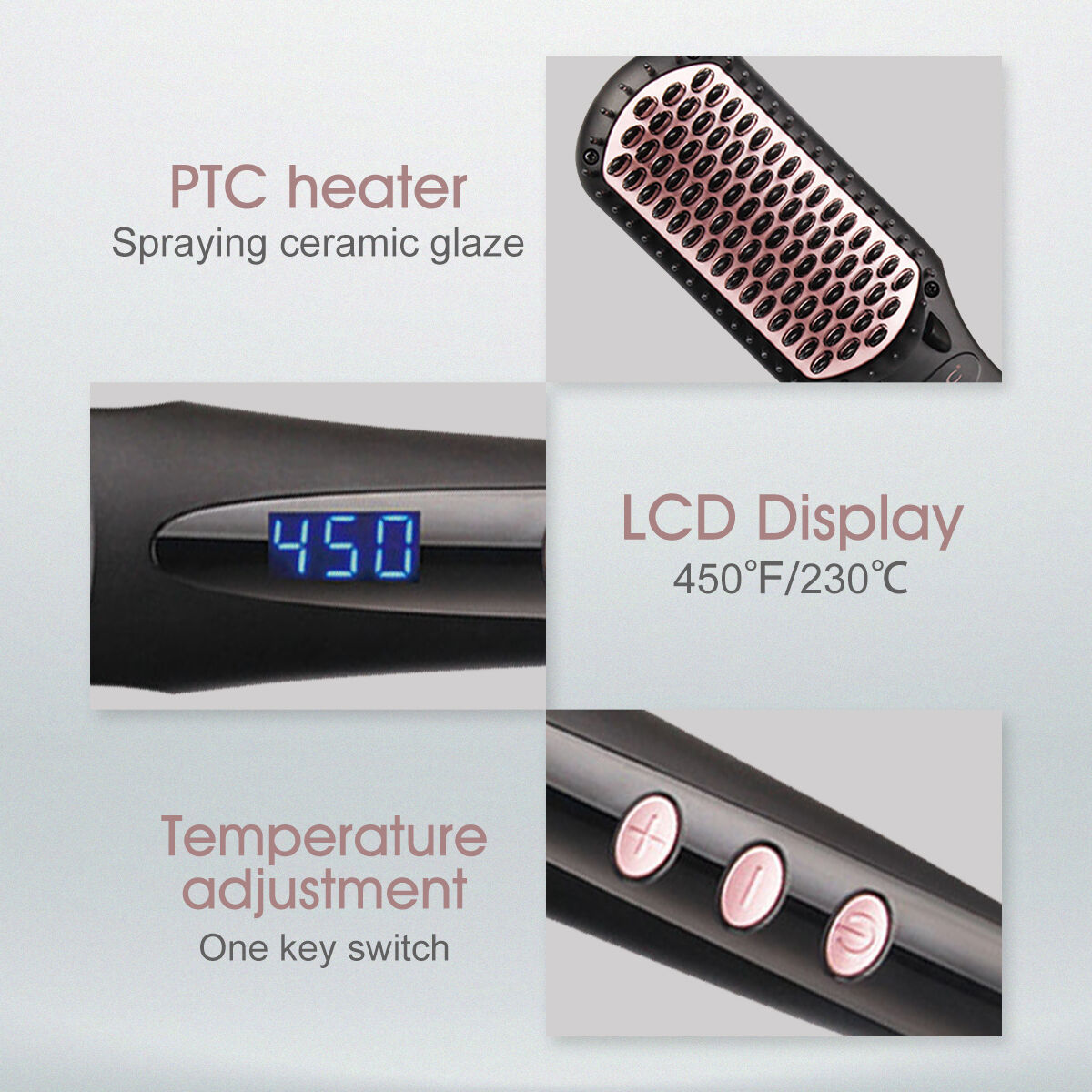 High Temperature Hair Straightening Brush