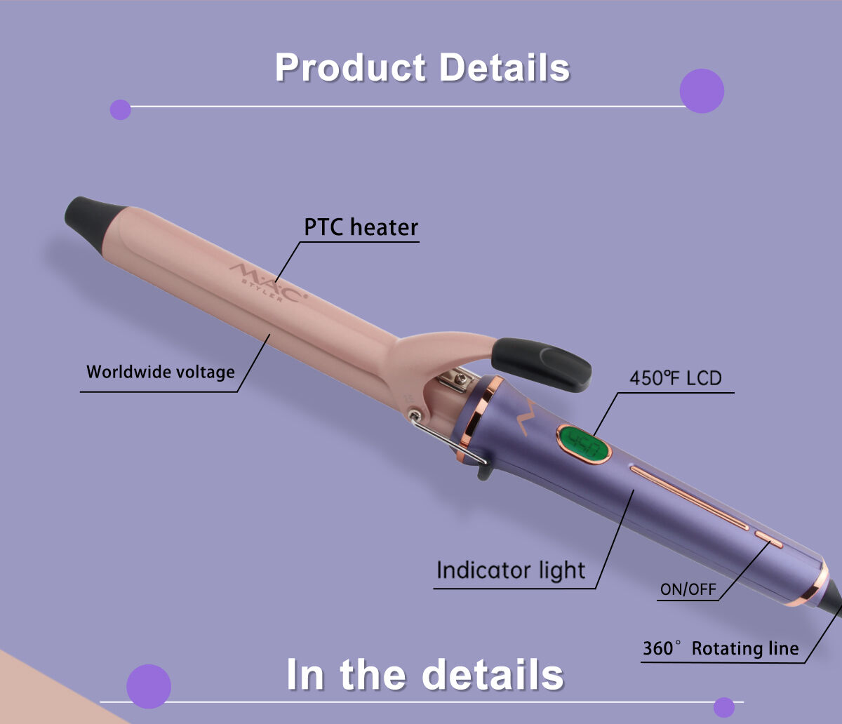 Salon LCD Hair Roller Curle detail