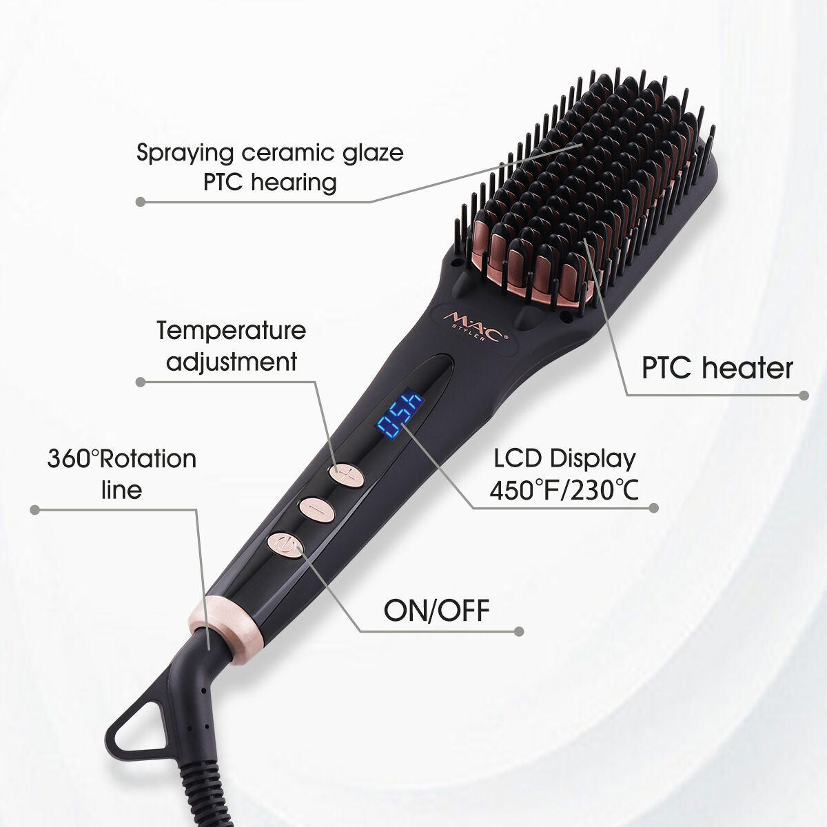 High Temperature Hair Straightening Brush