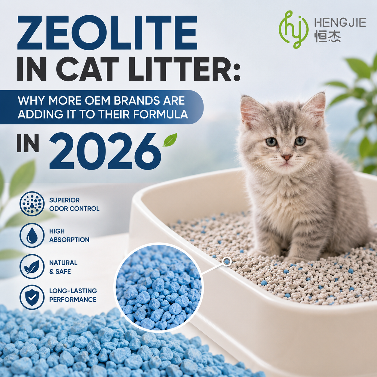 Zeolita en la arena para gatos: ¿Por qué más marcas OEM la están incorporando a su fórmula en 2026?